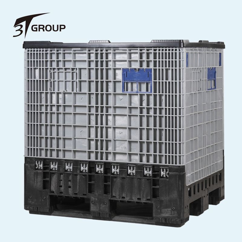 China Heavy Duty Large Stackable HDPE Collapsible Plastic Pallet Box